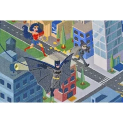 KC CUBS | Justice League Boy & Girl Kids Metropolis City Road Car Vehicle Traffic Educational Learning & Game Nursery Classroom Rug -Children Products Store GUEST ba55544f 806c 4868 888e acb944986cb4