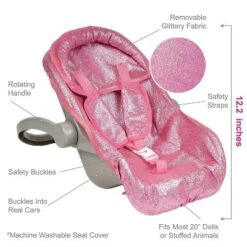 Adora Baby Doll Car Seat Carrier Glam Sparkly & Glittery Pink Seat Cover, Fits Dolls Up To 20 Inches -Children Products Store GUEST bb8aaaf8 6154 4030 8dc1 db24459ab8e3