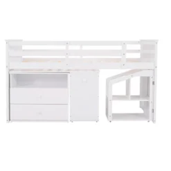 Twin Size Low Loft Bed With Storage Steps And Portable Desk-ModernLuxe -Children Products Store GUEST bc5aefe2 2a6f 43c4 b4b3 2602380ad6f3