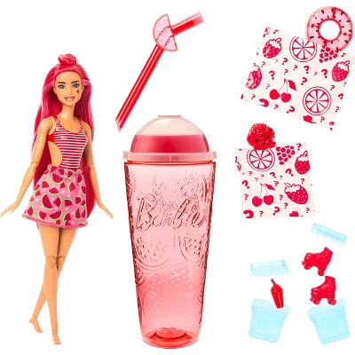Barbie Pop Reveal Fruit Series Watermelon Crush Doll, 8 Surprises Include Pet, Slime, Scent & Color Change 3 Barbie Pop Reveal Fruit Series Watermelon Crush Doll, 8 Surprises Include Pet, Slime, Scent & Color Change
