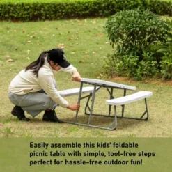 Foldable White Kids' Picnic Table Bench Outdoor Portable Children's Backyard Table, Crafting, Dining, And Playtime Patio Table 19 Foldable White Kids' Picnic Table Bench Outdoor Portable Children's Backyard Table, Crafting, Dining, And Playtime Patio Table -Children Products Store GUEST be2ac2df d180 4b2a ba06 71da9fcab200