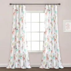 52"x84" Make A Wish Southwest Llama Cactus Window Curtain Panels Set - Lush Décor -Children Products Store GUEST bf261af1 1de5 4ade a85f 986f82e9ced5