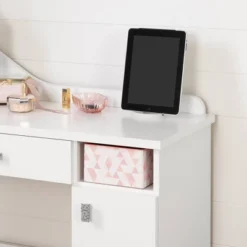 Tiara Makeup Desk Pure White - South Shore 17 Tiara Makeup Desk Pure White - South Shore -Children Products Store GUEST c1981a5b 7efb 4c37 aff9 f26f2d39460e
