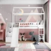 Twin Size House Shape Loft Bed With Two Drawers And Slide - ModernLuxe -Children Products Store GUEST c1e7304c 4d46 407d 9a19 d5297093bbfe