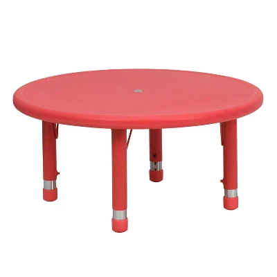 Flash Furniture 33" Round Plastic Height Adjustable Activity Table 12 Flash Furniture 33" Round Plastic Height Adjustable Activity Table - Image 10
