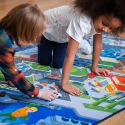 KC CUBS | Justice League Boy & Girl Kids Metropolis City Road Car Vehicle Traffic Educational Learning & Game Nursery Classroom Rug -Children Products Store GUEST c2c95378 ffdd 42b2 bcf5 df36fae6262c