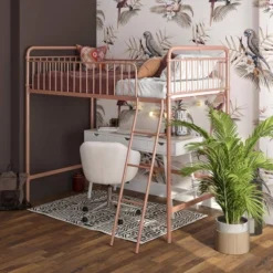 Twin Kaila Metal Loft Bed Rose Gold - Room & Joy -Children Products Store GUEST c4832a9b 159d 4855 a178 6e932fdc1403