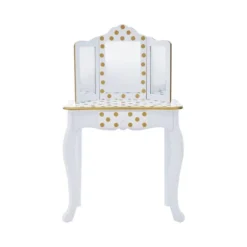 Fashion Polka Dot Gisele Play Vanity Set With Led Mirror White/Gold - Teamson Kids -Children Products Store GUEST c71bfc0f 9c5e 492f b5f6 757f271dc383