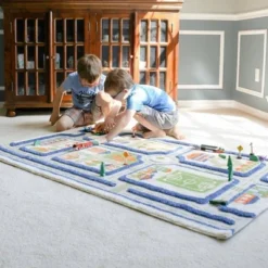 39"x59" Traffic Blue 3D Play Rug - IVI -Children Products Store GUEST c752523a 7969 4749 a9c0 ce04836a1f7e