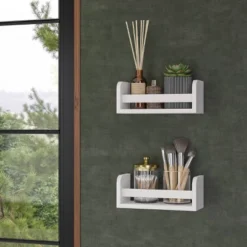 2pk Kids' 10" Floating Wall Mount Bookshelf Set White - RiverRidge Home -Children Products Store GUEST ca0c00c6 c615 497b a352 7e136e7c6dc7