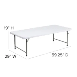 Emma And Oliver 4.93-Foot Kid's Granite White Plastic Folding Activity Table - Play Table -Children Products Store GUEST ca401930 3ca2 43e4 a6f4 88afb68478bb