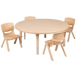 Flash Furniture 45" Round Plastic Height Adjustable Activity Table Set With 4 Chairs 17 Flash Furniture 45" Round Plastic Height Adjustable Activity Table Set With 4 Chairs -Children Products Store GUEST d0a6d3d3 33d4 4360 b534 cb4ab114f752
