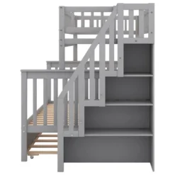 Twin Over Full Bunk Bed With Trundle Bed And Staircase-ModernLuxe -Children Products Store GUEST d432c20d 530d 4c68 b099 e9f3c38ee79a