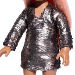I'M A GIRLY Dress With Silver Glitter Sequin Outfit - Fits I'M A GIRLY 18" Fashion Doll -Children Products Store GUEST d5fbe503 ec09 446d a95b aa211b169ea8