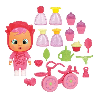 Cry Babies Magic Tears Happy Flowers Rose's Bike Cart Playset Baby Doll 3 Cry Babies Magic Tears Happy Flowers Rose's Bike Cart Playset Baby Doll