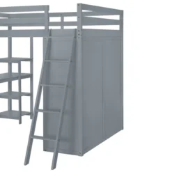 Full/ Twin Size Loft Bed With Wardrobe, Desk And Shelves-ModernLuxe -Children Products Store GUEST d90f57ce 82c7 4ba8 a60a 869257f392b2