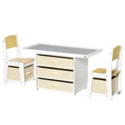 Qaba 3-in-1 Activity Table And Chair Set, Modern Kids Writing Desk Set, Bricks And Roads Style Table And Chair Set, 3pc Total, White 9 Qaba 3-in-1 Activity Table And Chair Set, Modern Kids Writing Desk Set, Bricks And Roads Style Table And Chair Set, 3pc Total, White -Children Products Store GUEST da84bcfb bb7c 476f 90be 937af614539f