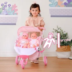 Olivia's Little World Double Twin Baby Doll Pram Stroller Pink Stars OL-00012 -Children Products Store GUEST db4f230b dee7 4f3b b997 3ec39af93d59