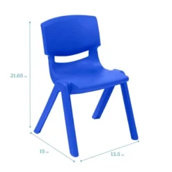 ECR4Kids Plastic School Stack Chair For Indoors And Outdoors, 12in Seat Height, 4-Pack