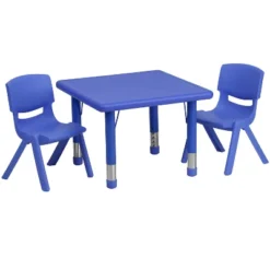Flash Furniture 24" Square Plastic Height Adjustable Activity Table Set With 2 Chairs -Children Products Store GUEST ddb30316 5d61 442f b6dc b920b4a86ddc