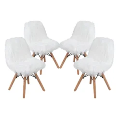 Emma And Oliver 4 Pack Kids Shaggy Dog Accent Chair - Desk Chair - Playroom Chair -Children Products Store GUEST de31d7fa 7879 400e a9fb 4a2457df6376