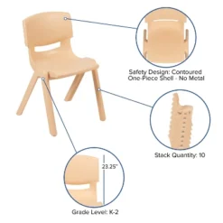 Emma And Oliver 4 Pack Plastic Stackable K-2 School Chair With 13.25"H Seat -Children Products Store GUEST dea4f334 7386 4e15 898e d3bfbd864f53