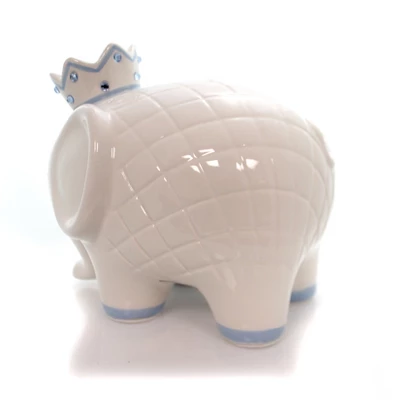Bank White/Blue Coco Elephant Bank - One Bank 7.75 Inches - Baby Hand Painted - 3781Bl - Ceramic - Off-White 3 Bank White/Blue Coco Elephant Bank - One Bank 7.75 Inches - Baby Hand Painted - 3781Bl - Ceramic - Off-White - Image 2