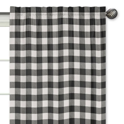 2pk Buffalo Check Window Panel Black And White - Sweet Jojo Designs 4 2pk Buffalo Check Window Panel Black And White - Sweet Jojo Designs - Image 2