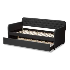 Twin Camelia Fabric Upholstered Button Tufted Sofa Daybed Gray - Baxton Studio 13 Twin Camelia Fabric Upholstered Button Tufted Sofa Daybed Gray - Baxton Studio -Children Products Store GUEST e07b6128 19dc 4b03 9e44 a3b725cecf05