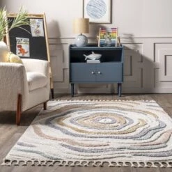 NuLOOM Adette Abstract Swirl Kids Tassel Area Rug -Children Products Store GUEST e20b0787 0b92 49db b813 091595adaf63