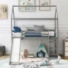 House Shape Twin Size Loft Bed With Slide, Gray - ModernLuxe -Children Products Store GUEST e270c565 524e 460b 8ee8 70bc5c6dec49