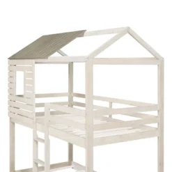 Twin Over Twin Wooden Bunk Bed With Roof, Window, Guardrail And Ladder - ModernLuxe 14 Twin Over Twin Wooden Bunk Bed With Roof, Window, Guardrail And Ladder - ModernLuxe -Children Products Store GUEST e3466397 ef0f 4957 a729 e3aee32feb34