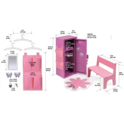 Badger Basket School Style Single Doll Locker Set With Bench, Rug And Accessories - Purple/Pink -Children Products Store GUEST e3f7c417 cf03 41a4 b1e5 8940a26f09a9