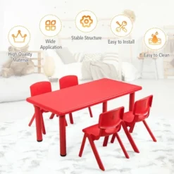 Costway Kids Plastic Rectangular Learn And Play Table Playroom Kindergarten Home Red 17 Costway Kids Plastic Rectangular Learn And Play Table Playroom Kindergarten Home Red -Children Products Store GUEST e4bcd3cb 3058 4637 9bf3 e901fa585e49
