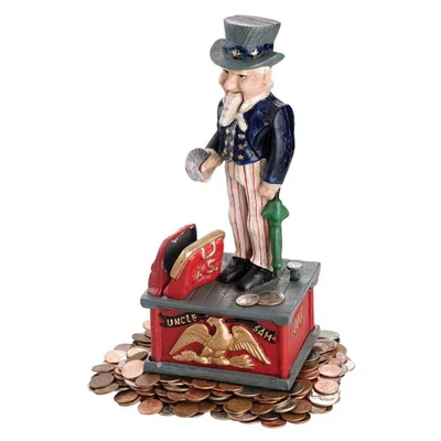 Design Toscano Uncle Sam Cast Iron Mechanical Bank 4 Design Toscano Uncle Sam Cast Iron Mechanical Bank - Image 2