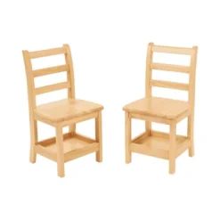 ECR4Kids Three Rung Ladderback Chairs With Storage, 2-Pack - Natural -Children Products Store GUEST e743788c c0b3 414c 88b9 fedcd0677ec1