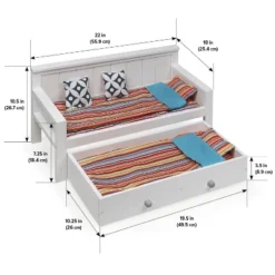 Sofa/Daybed With Trundle For 18" Dolls - White/Multi -Children Products Store GUEST e7c8bfca 56be 4b6a 8a92 f7c055588558