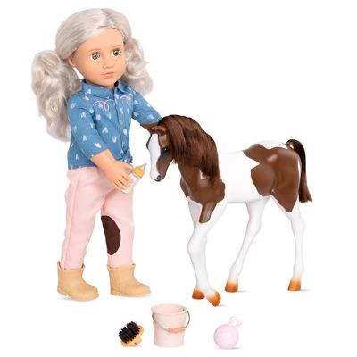 Our Generation 18" Equestrian Doll & Horse Set - Yanira With Foal 3 Our Generation 18" Equestrian Doll & Horse Set - Yanira With Foal - Image 2