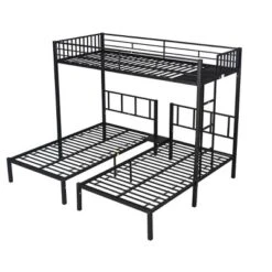 Twin Over Twin Metal Triple Bunk Bed With Ladder-ModernLuxe -Children Products Store GUEST e950b4b8 1578 4a32 80fd 9c1dcef22ba5