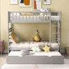Twin Over Twin Wood Bunk Bed With Safety Rail And Movable Trundle-ModernLuxe -Children Products Store GUEST e9ea0259 842a 4647 b0ea 2250c379d76a