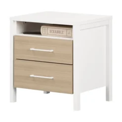 Munich 2 Drawer Nightstand - White/Soft Elm - South Shore -Children Products Store GUEST ee832656 4a0f 47a8 94e9 7b293e4c9fc9