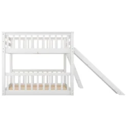 Wood Bunk Bed With Convertible Slide And Ladder-ModernLuxe -Children Products Store GUEST ef61deed 78c4 4be3 a297 e60688d41b95