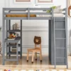 Full/ Twin Size Loft Bed With Wardrobe, Desk And Shelves-ModernLuxe -Children Products Store GUEST f0e4b1b9 1515 40fa 97b8 32d2b0456d65