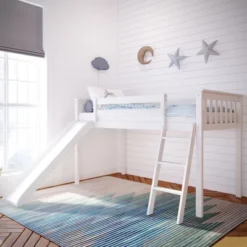 Max & Lily Twin Low Loft Bed With Slide