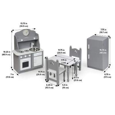 Kitchen Furniture Set For 18" Dolls - Gray/White 7 Kitchen Furniture Set For 18" Dolls - Gray/White - Image 5