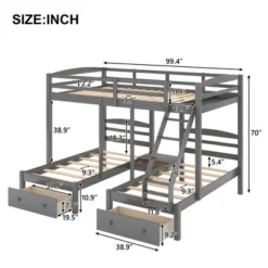 Full Over Twin & Twin Bunk Bed, Gray - ModernLuxe -Children Products Store GUEST f17a7836 1fb9 4c01 82db 42a62d1ff019