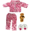 Dress Along Dolly Heart Pjs Outfit For American Girl Doll