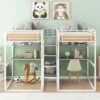 Double Twin Over Twin Size Metal Bunk Bed With Desk, Shelves And Storage Staircase-ModernLuxe 2 Double Twin Over Twin Size Metal Bunk Bed With Desk, Shelves And Storage Staircase-ModernLuxe -Children Products Store GUEST f5ab9a7f cbcc 43db 81ec 821405ee2f4e