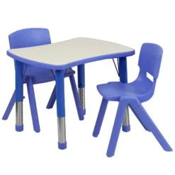 Flash Furniture 21.875"W X 26.625"L Rectangular Plastic Height Adjustable Activity Table Set With 2 Chairs 20 Flash Furniture 21.875"W X 26.625"L Rectangular Plastic Height Adjustable Activity Table Set With 2 Chairs -Children Products Store GUEST f5c56560 2622 4040 bc8e 7ce9828ad495 1