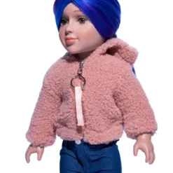 I'M A GIRLY Pink Short Plush Jacket Outfit For 18" Fashion Doll -Children Products Store GUEST f999460b 9292 4397 89a1 67bd317d8589